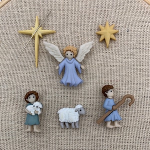 Nativity Needle Minder | Christmas Angel | Religious | Religion | Sheep | Shepard | Magnetic Needle Minder | Nanny | Keeper | Cover Minder