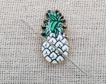 White Pineapple Needle Minder | Fruit | Food | Sunshine | Tropical | Magnetic Needle Minder | Needle Nanny | Keeper | Cover Minder