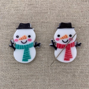 Snowman Needle Minder | Magnetic Needle Minder | Nanny | Keeper | Cover Minder | Christmas | Winter | Holiday | Scarf Hat