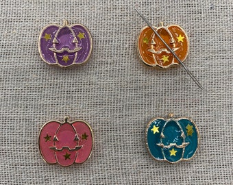 Resin Star Pumpkin Needle Minder | Spooky | Halloween | Pink | Orange | Purple | Blue | Magnetic Minder | Needle Nanny | Keeper | Cover