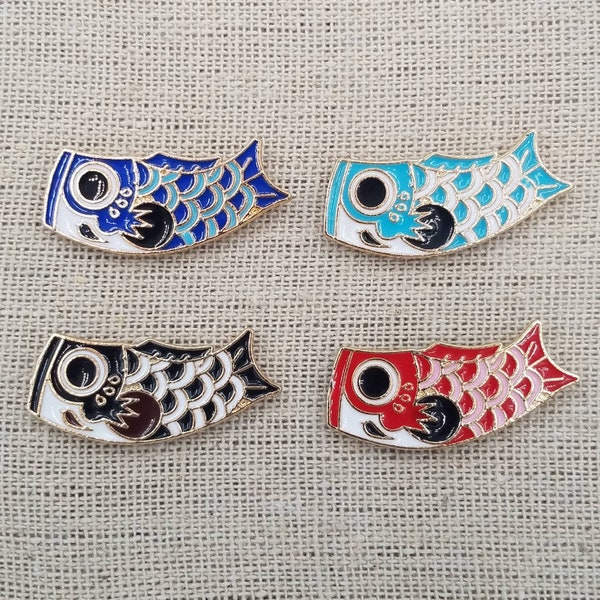 Koi Kite Needle Minder | Windsock | Koinobori | Japanese | Carp | Magnetic Needle Minder | Needle Nanny | Cross Stitch | Blue | Black | Red