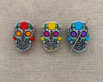 Sugar Skull Needle Minder | Day of the Dead | Halloween | Magnetic Needle Minder | Needle Nanny | Keeper | Cover Minder
