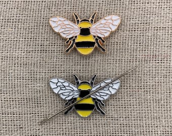 Enamel Bee Needle Minder | Bug | Insect | Bumble Bee | Nature | Magnetic Minder | Needle Nanny | Keeper | Cover Minder