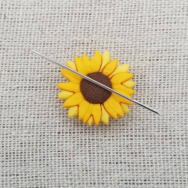 Sunflower Needle Minder | Flower Needle Minder | Bloom Needle Minder | Magnetic Needle Minder | Needle Nanny | Sunflower Magnet