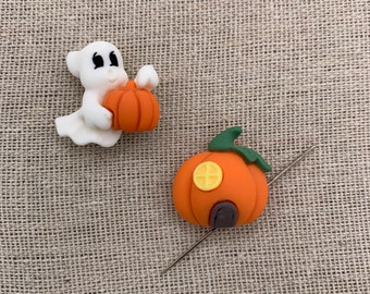 Ghost Pumpkin House Needle Minder | Cute | Halloween | Spooky | Magnetic Needle Minder | Keeper | Nanny | Cover Minder