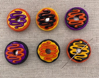 Halloween Donut Needle Minder | Sprinkle | Frosting | Food | Sweet | Treat | Magnetic | Nanny | Keeper | Magnet | Doughnut | Cover Minder
