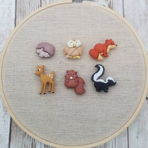 Woodland Creatures Needle Minder Fox Owl Hedgehog Deer Beaver Skunk Magnetic Needle Minder Needle Nanny Keeper image 2