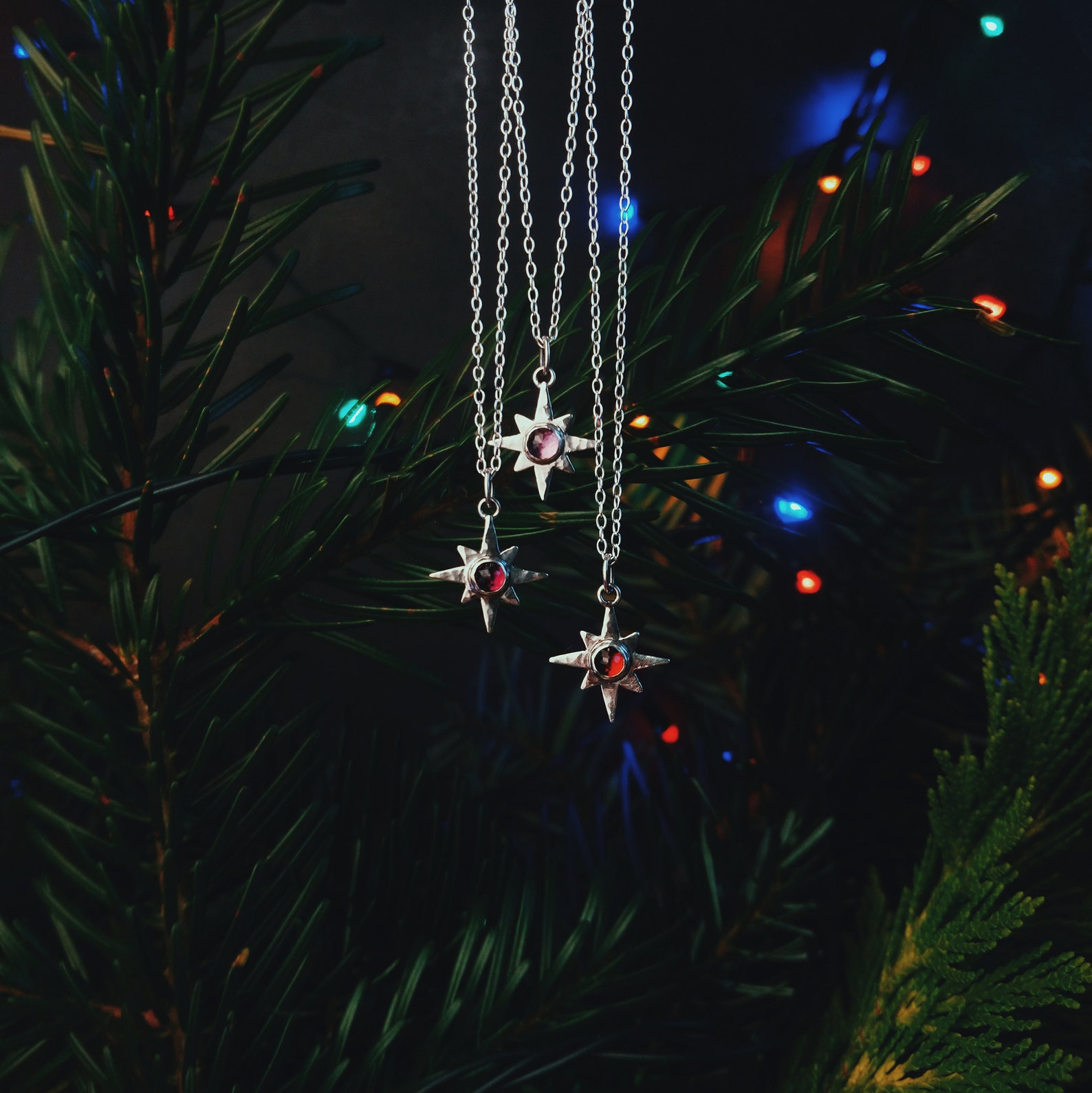 Christmas Star Necklace Silver Star Pendant Christmas Gift  Etsy