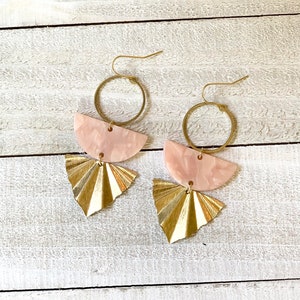 Brass and Acetate Earrings | Brass Accent | Statement Earrings | Boho