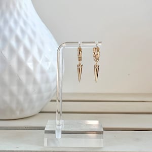 Gold Plated Hoops with Spear | Statement Earrings | Boho