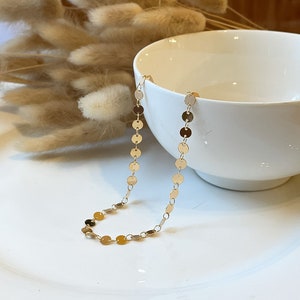 Gold Plated Coin Chain | 16” Gold Necklace | Layering Necklace
