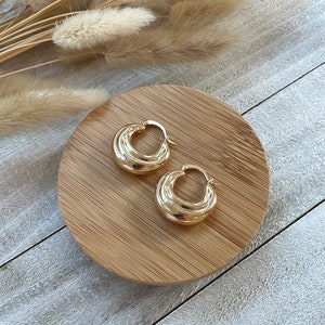 Gold Plated Hoops | Statement Earrings | Boho