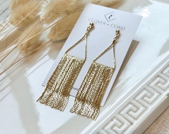 Gold Plated Brass Earrings | Statement Earrings | Boho