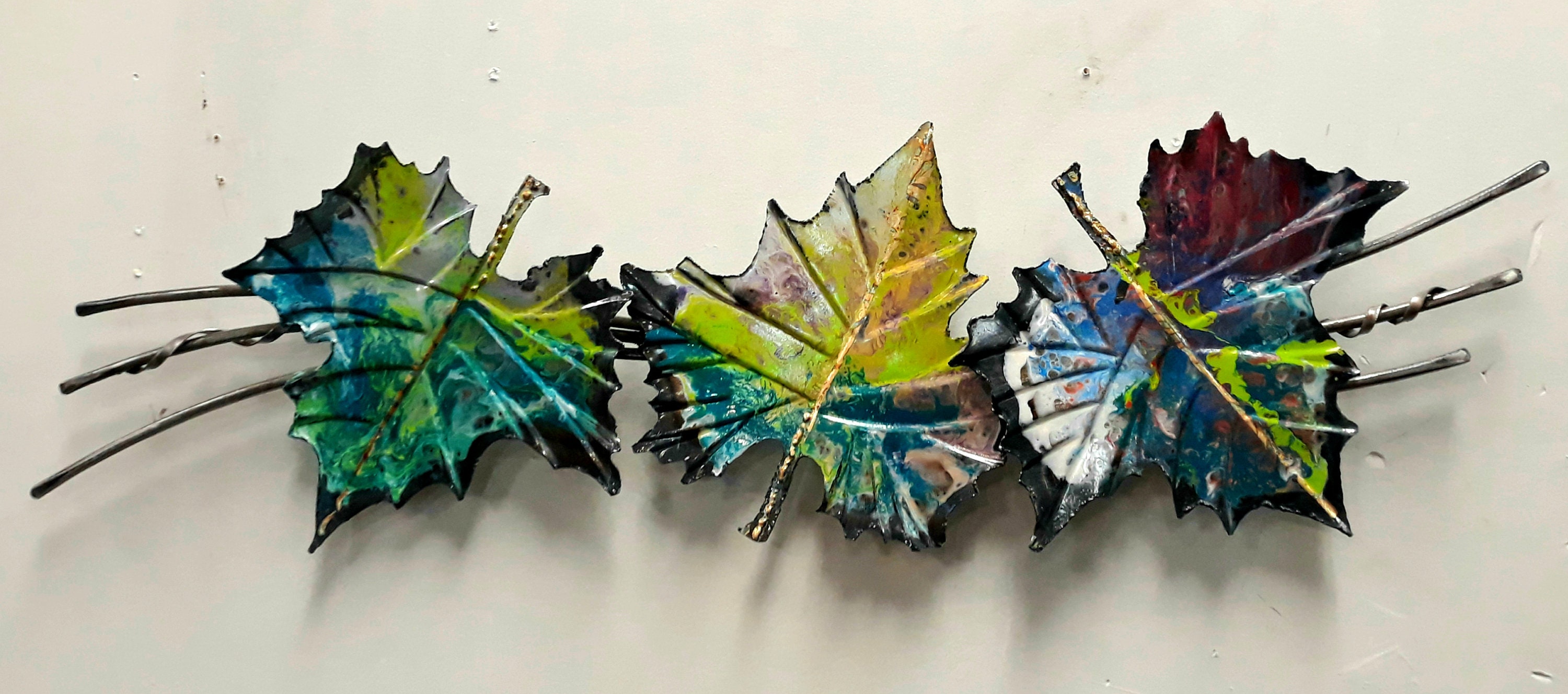 Metal Maple Leaf Wall Sculpture Wall Decor Handmade Metal Etsy