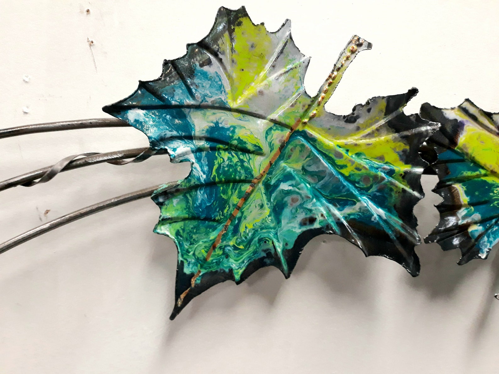 Metal Maple Leaf Wall Sculpture Wall Decor Handmade Metal Etsy