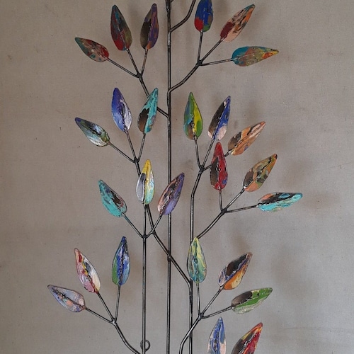 Metal Tree Sculpture Wall Decor Handmade Welded Hand Etsy