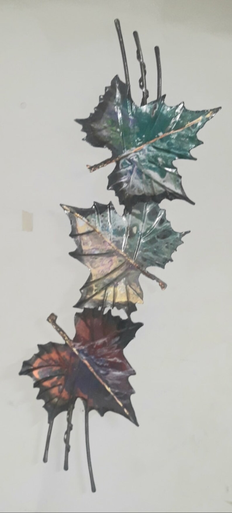 Metal Maple Leaf Wall Sculpture, Wall Decor, Handmade, Metal Tree, Hand