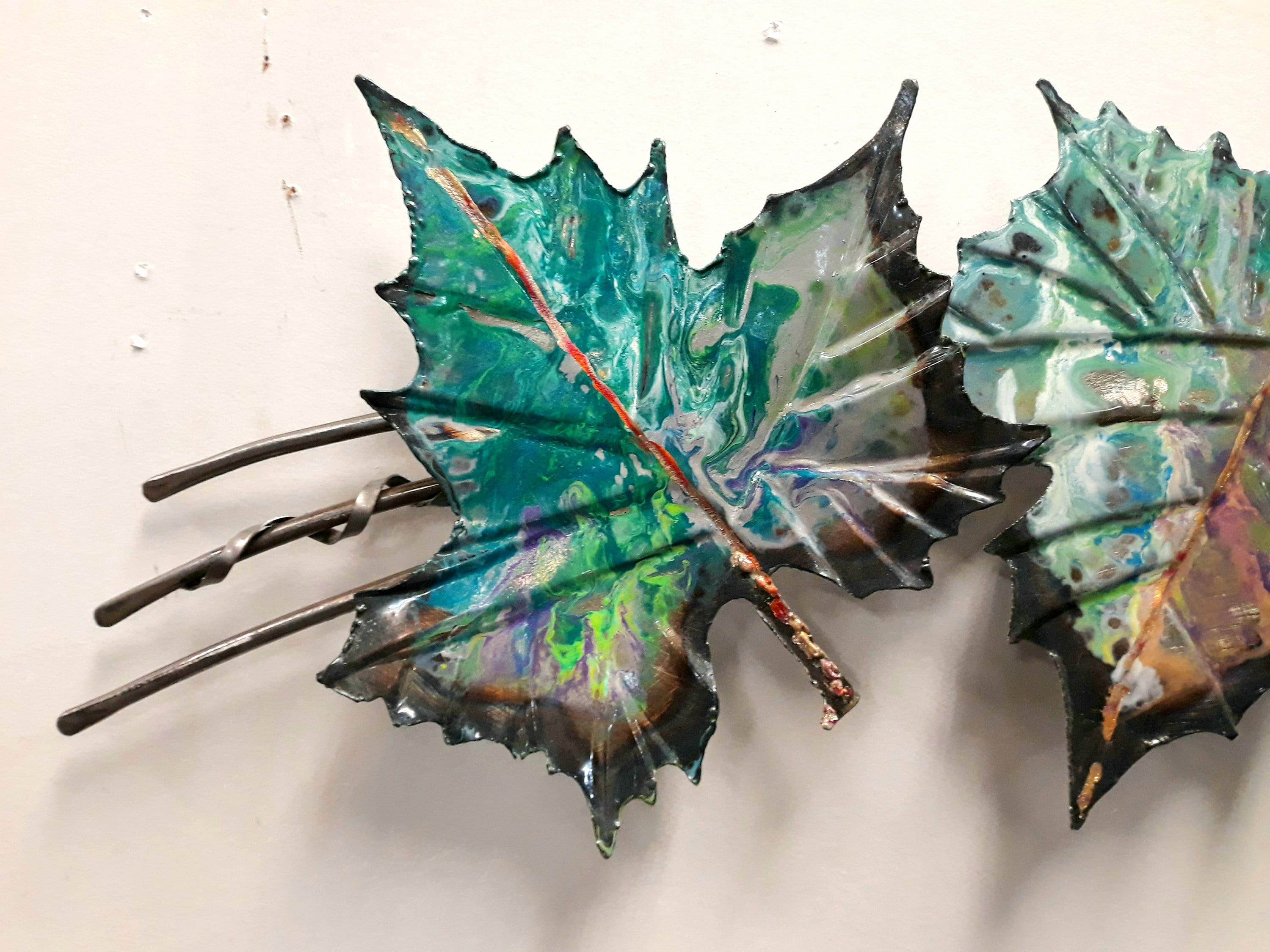 Metal Maple Leaf Wall Sculpture Wall Decor Handmade Metal Etsy