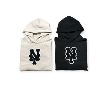 New York Embroidered Chenille Hoodie Boxy Fit Queens