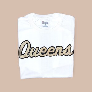 Queens Gold Script T-Shirt