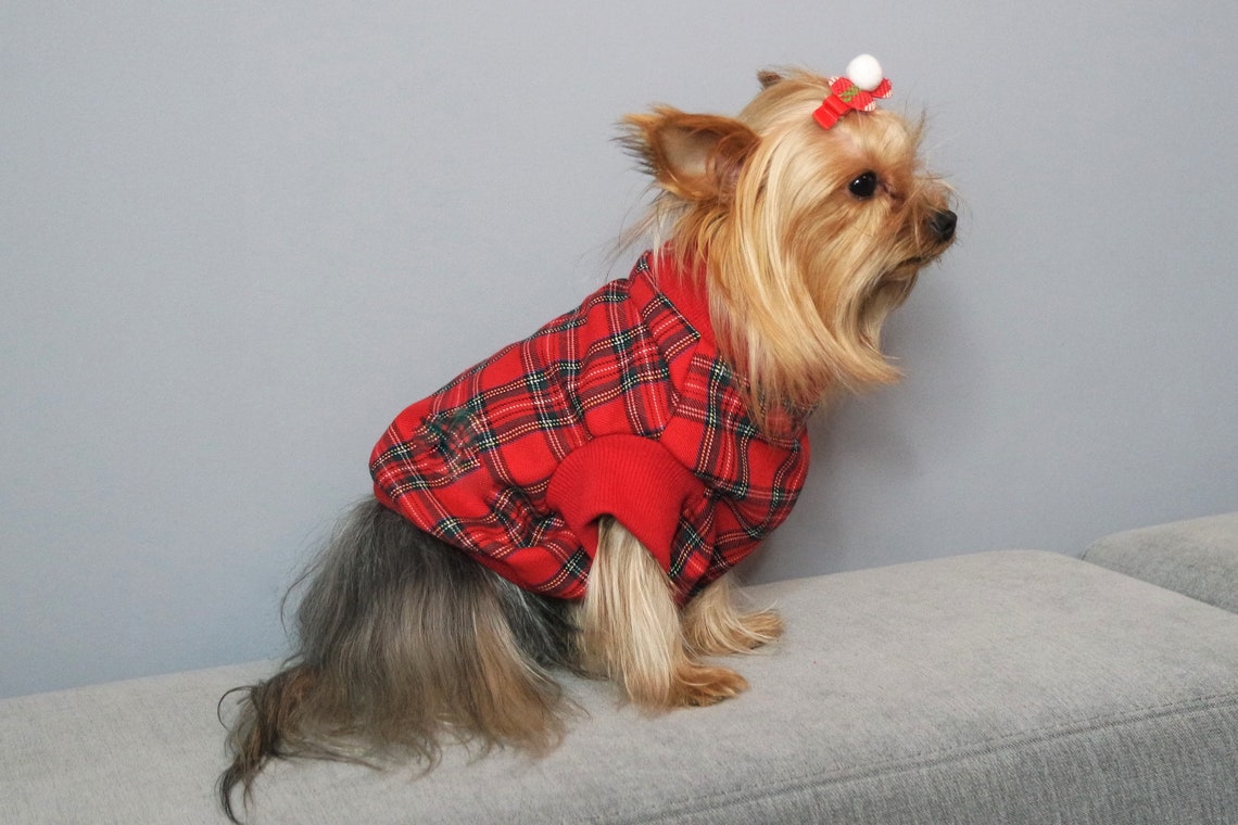 Small Dog Sweaters Amazon Buffalo Plaid Dog Hoodie Cozy