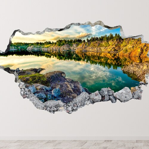 Tropical Forest River Wall Decal Sticker Mural Poster Print Etsy