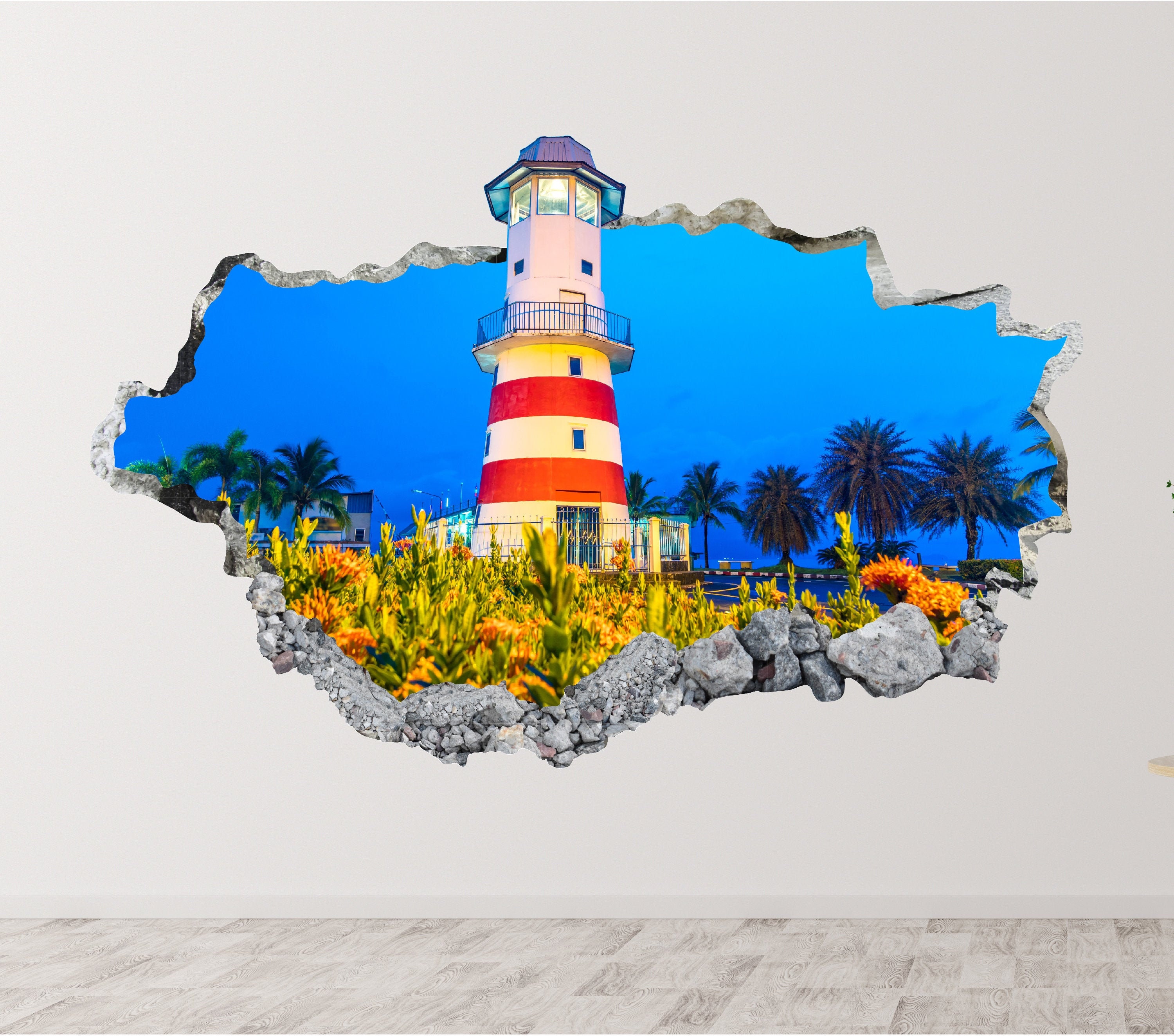 Details about   3D Colorless Lighthouse Paper Wall Print Decal Wall Deco Indoor wall Murals