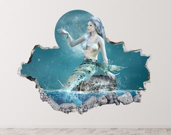 Mermaid Wall Decal - Etsy