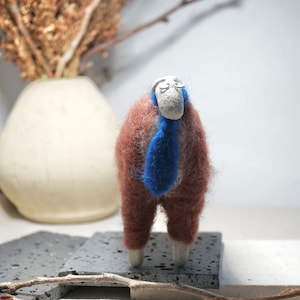 GentleBaa – Stylish Felted Concrete Sheep with Blue Tie