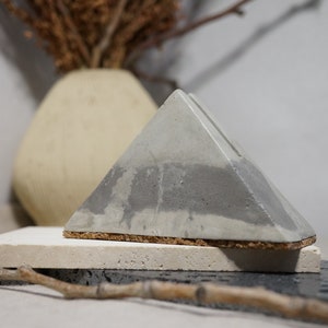 Lavis à l'encre, porte-cartes de visite en béton triangulaire, support à lunettes