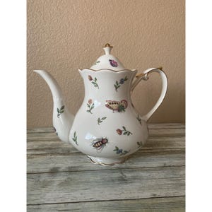 Vintage Burton + Burton Porcelain 4 Cup Teapot Morning Meadows