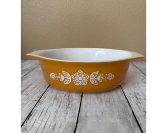 Vintage Pyrex 043 Butterfly Gold Casserole Dish 1.5 Qt Pre-owned1