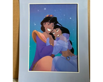 1993 Disney Aladdin Jasmine Exclusive Commemorative Lithograph 12x16 w/Envelope, VIntage Disney Artwork, Gift for Disney Collector