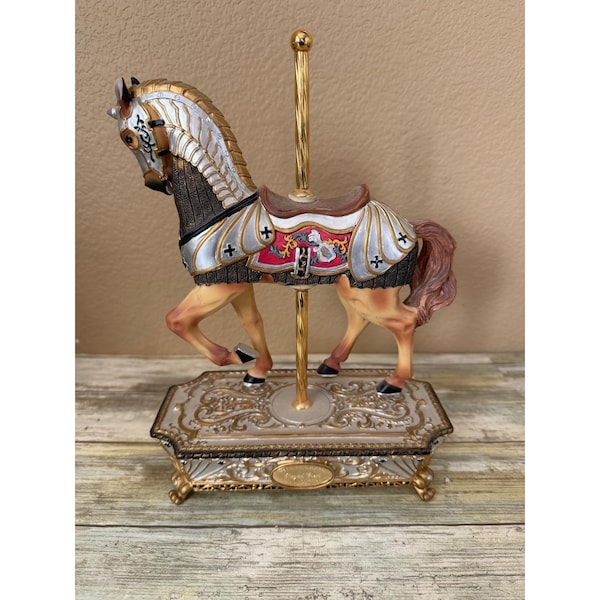 San Francisco Music Box Co Ltd Ed Royal Crest Carousel Horse Plays Polonaise