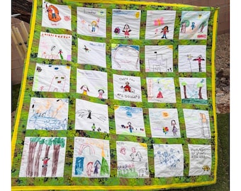 2002 Gregory Heights Elementary Burien WA Trapunta commemorativa della prima elementare 58 x 59