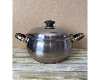 Revere Ware ヴィンテージ ステンレス鍋銅底蓋付セット4点