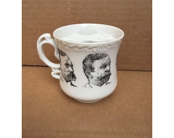 Vintage viktoriansk stil gentleman's mustache mugg porslin