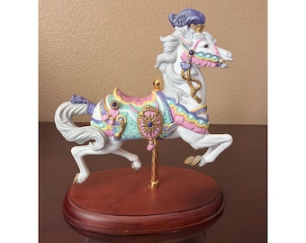 1990 Lenox the Carousel Charger Horse Figurine Porcelain No Box or COA
