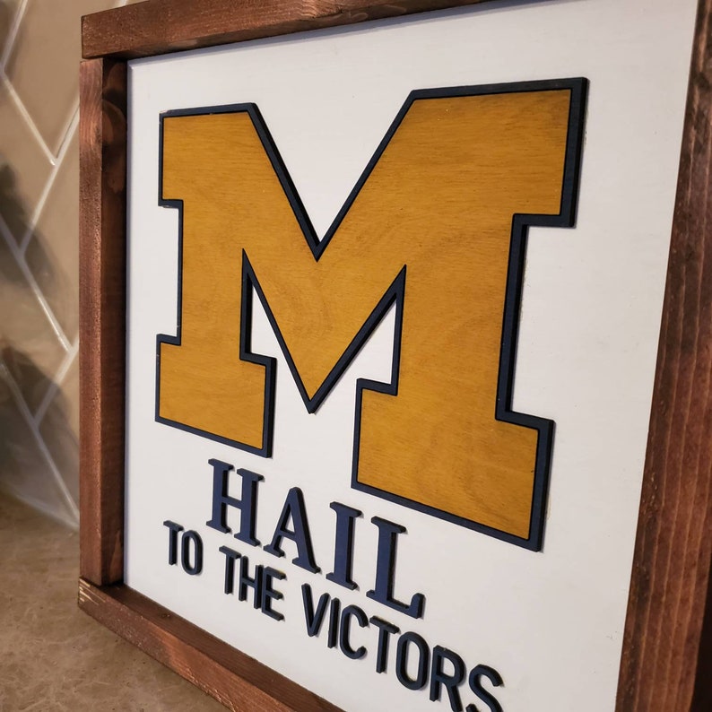 University of Michigan. Hail to the Victors. Home Decor Sign. | Etsy