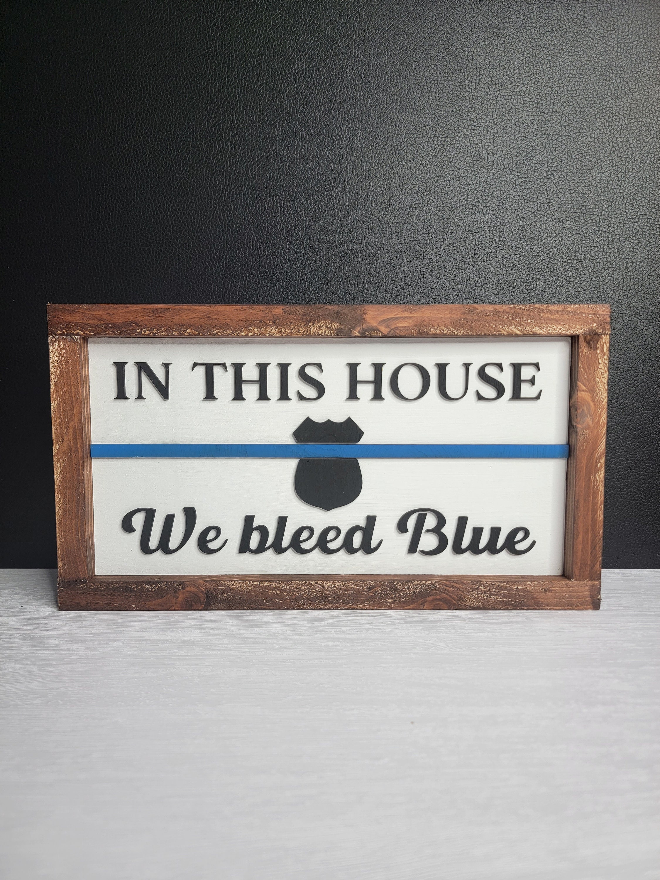 In This House We Bleed Blue Thin Blue Line Personalized Doormat - My Hero  Wears Blue