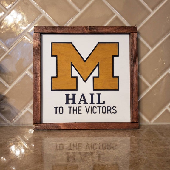 University of Michigan. Hail to the Victors. Home Decor Sign. | Etsy