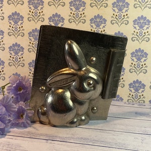 Vintage Chocolate Bunny Mold, Antique Metal Easter Bunny Chocolate Candy Mold