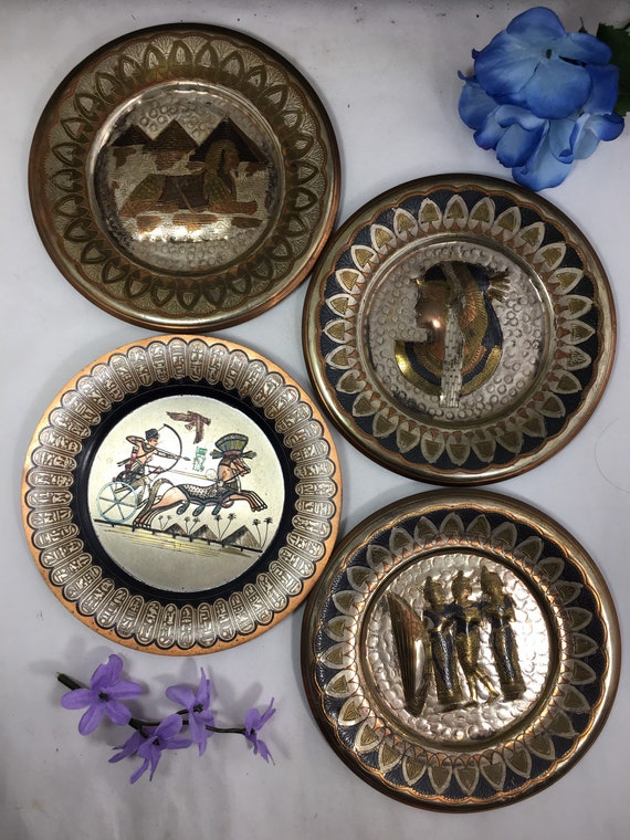 1 エジプト プレート 金属製 飾り皿 Yahoo!オークション -「エジプト