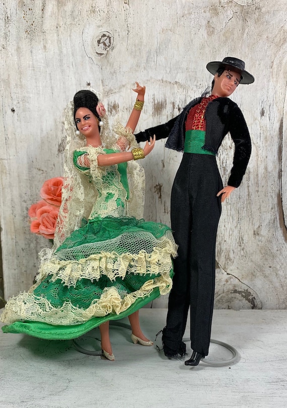 Bambole souvenir spagnole vintage bambole ballerine di flamenco ballerina spagnola di flamenco Marin Chiclana bambola souvenir del Messico Etsy Italia