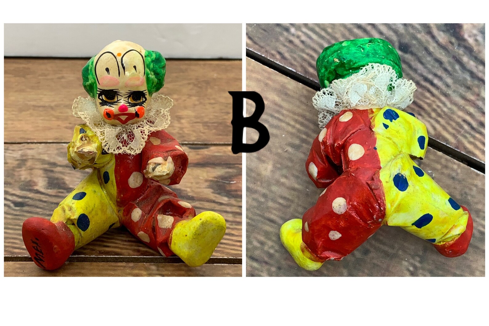 Paper Mache Clowns Made in Mexico Vintage Clowns Etsy