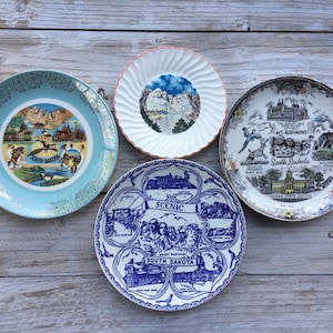 Vintage South Dakota Souvenir Plate, Mount Rushmore United States Tourist Souvenir Collectible Plate