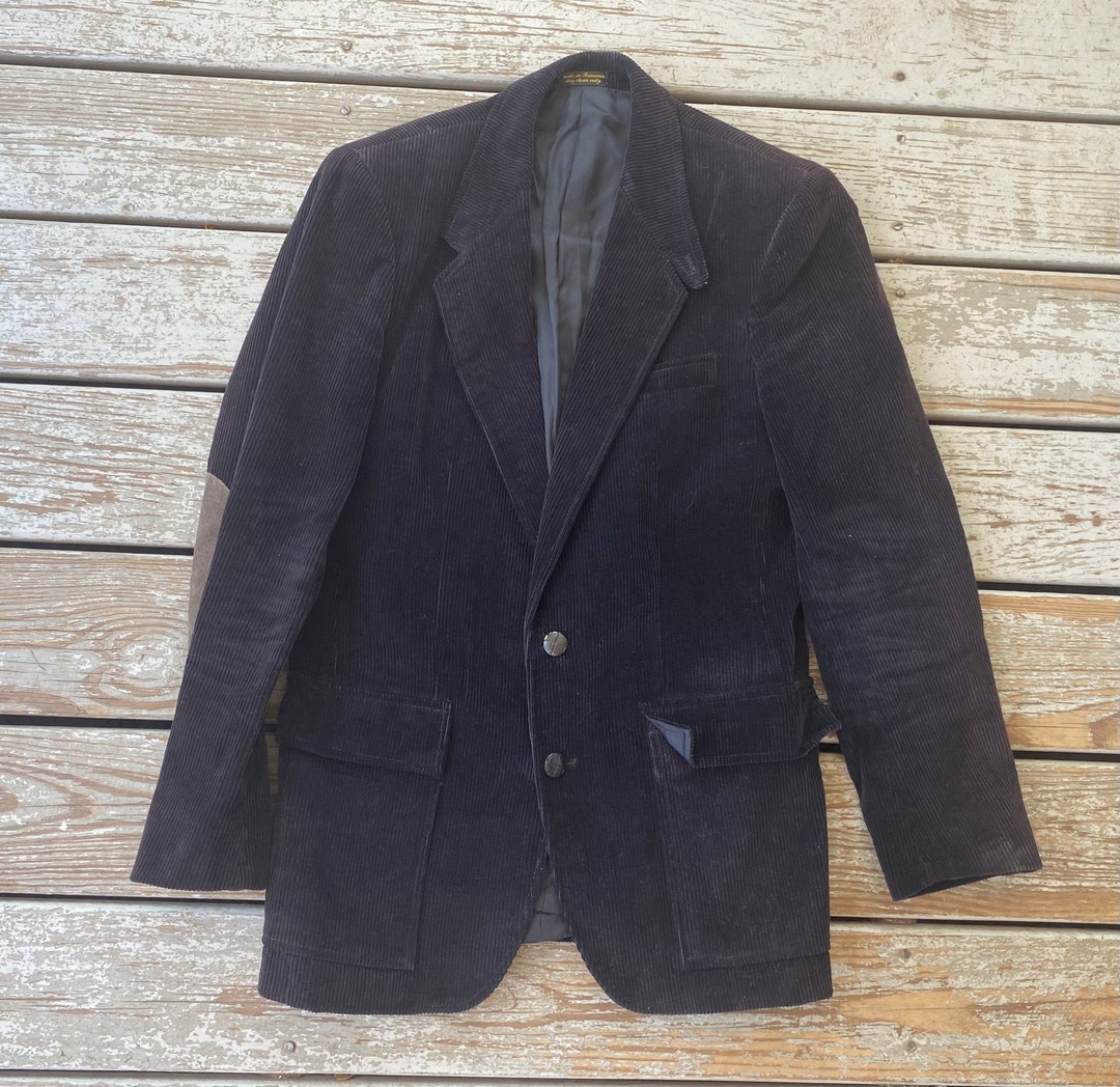 Men's Black Corduroy Sport Coat/blazer by Triumph ZX Vintage 1980s Size