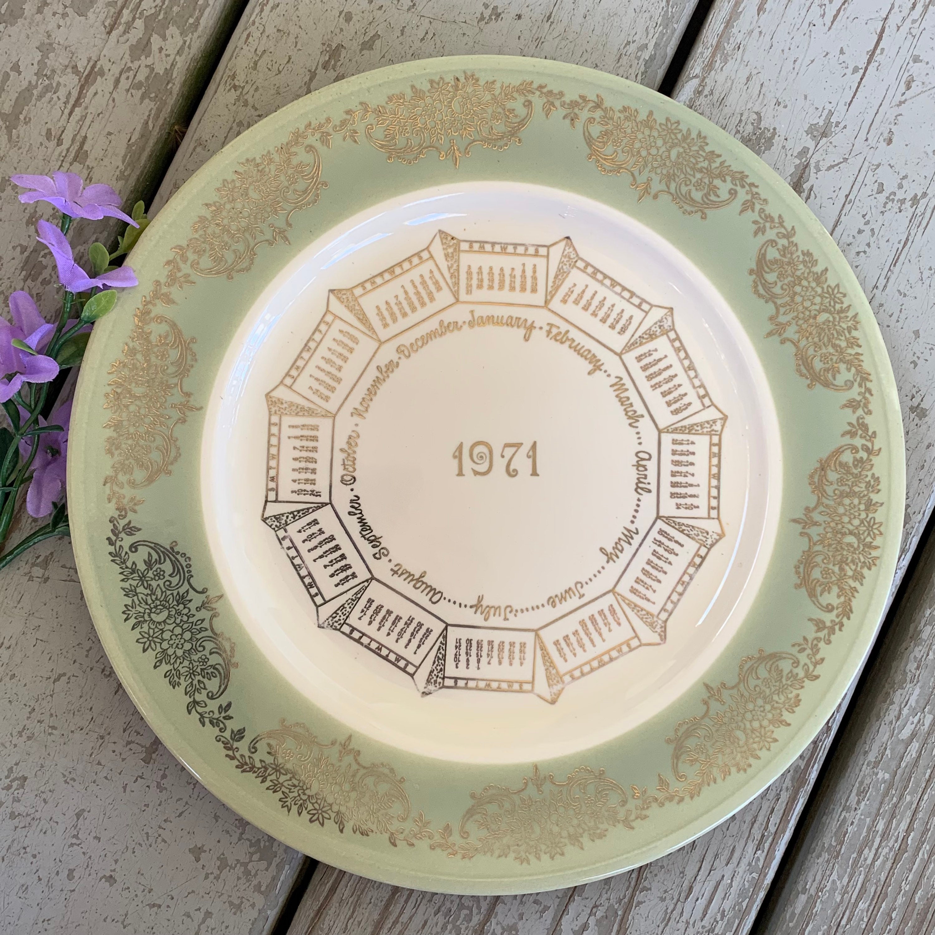 Vintage 1971 Calendar Souvenir Plate, Reicherts 76th Anniversary Plate -  Etsy