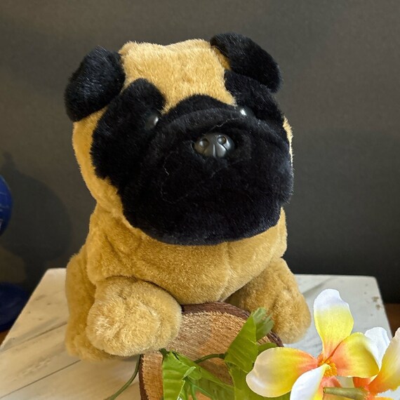 Vintage Plushland Tan and Black PUG Puppy Dog Plush Stuffed Animal Toy Etsy UK