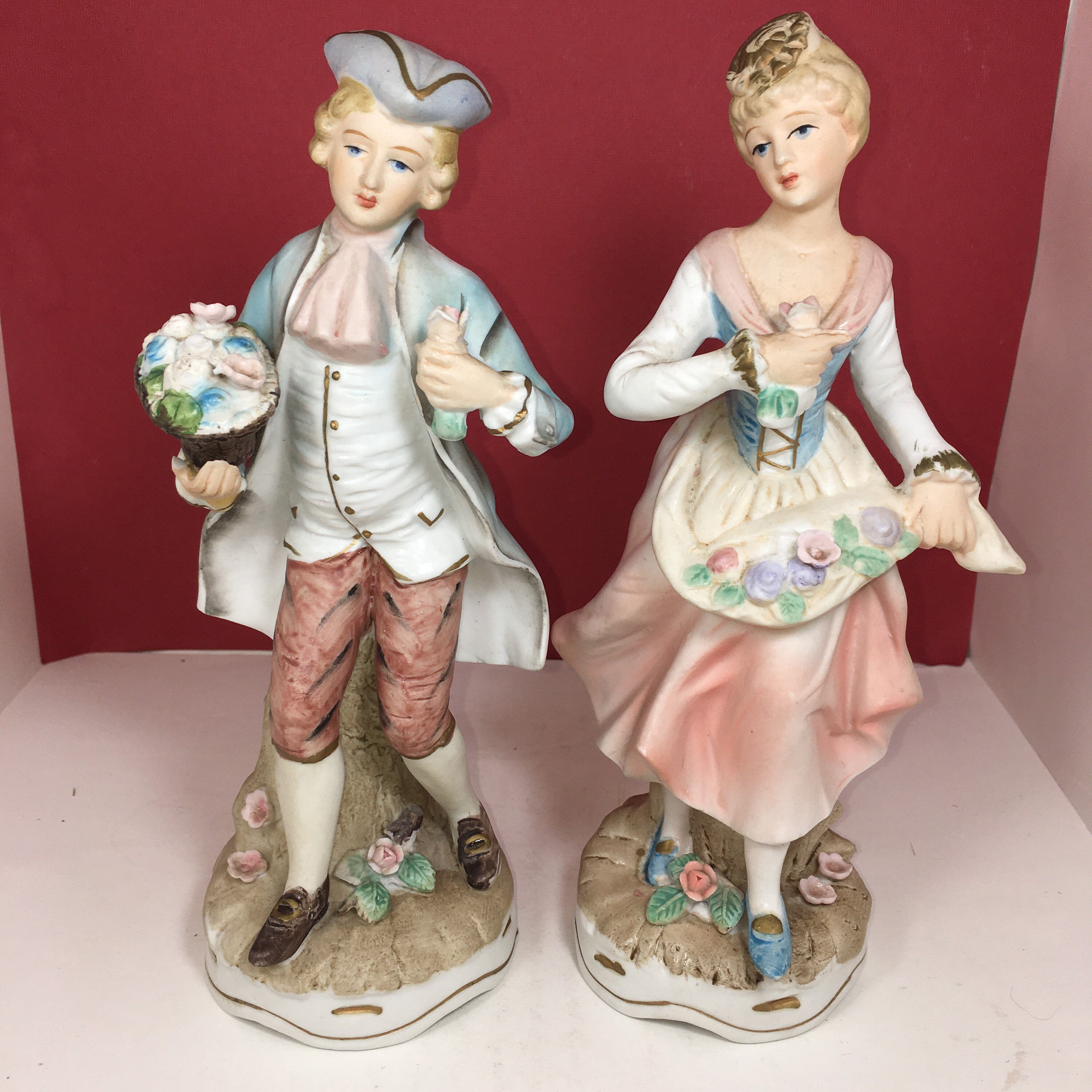 Vintage Ardco Porcelain Figurine Set Man and Woman Picking Etsy